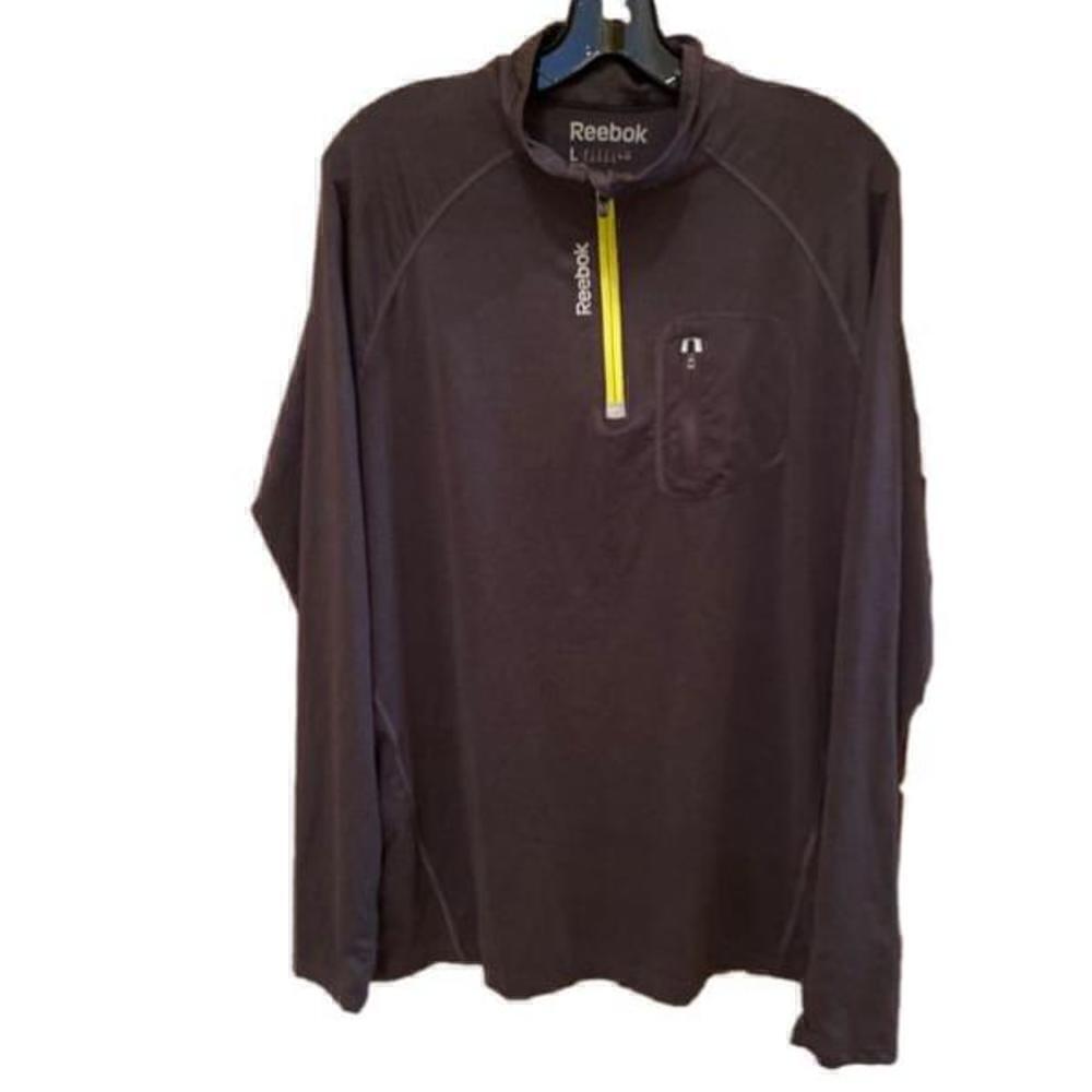 Women's Reebok Dark Gray Long Sleeve Quarter Zip Pullover